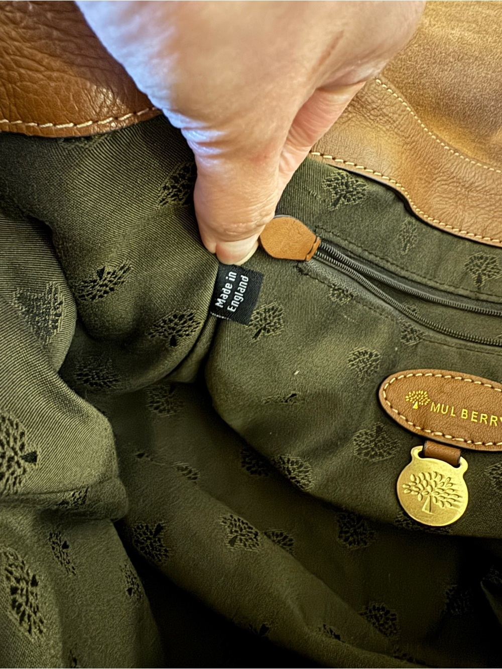 Mulberry Brown Leather Satchel with Gold Hardware - Picture 9 of 13